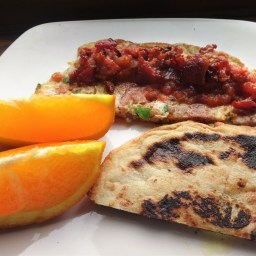 Sweet Potato Omlette and with homemade Naan ( Paleo)